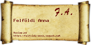 Felföldi Anna névjegykártya