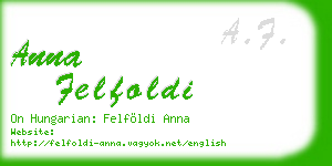 anna felfoldi business card